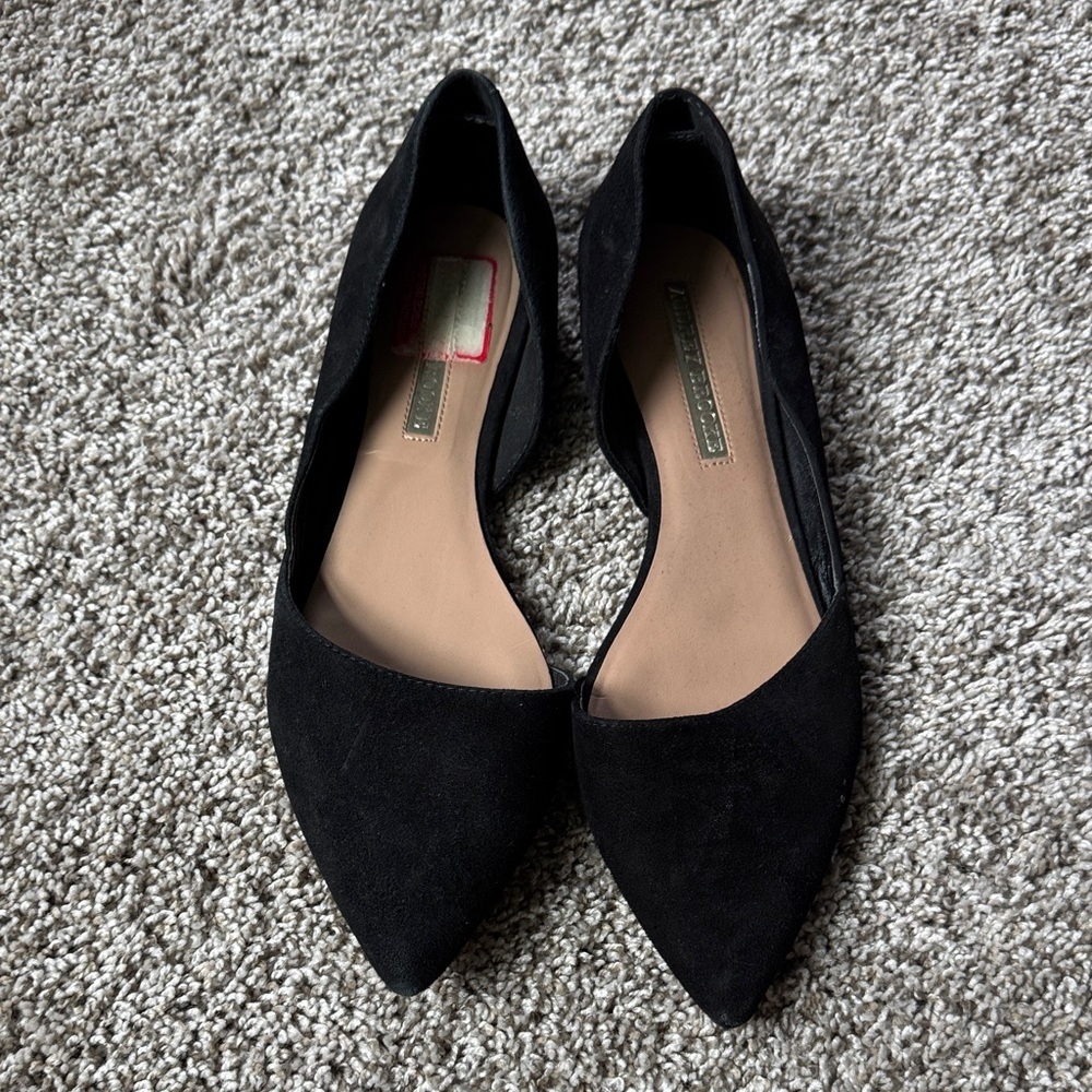 Audrey Brooke Black Suede Flats